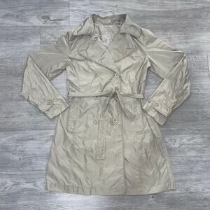 Add Womens 2 Trench Coat Double Breasted Jacket Overcoat Long Sleeve Outdoor